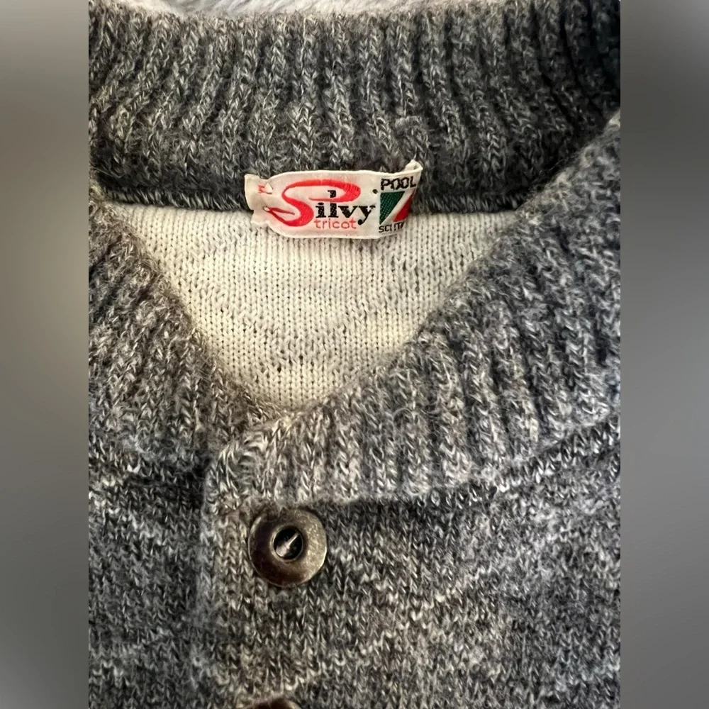 Silvy Tricot Vintage‎ Italy Sweater Size 58 Wool Alpaca Gray Men’s